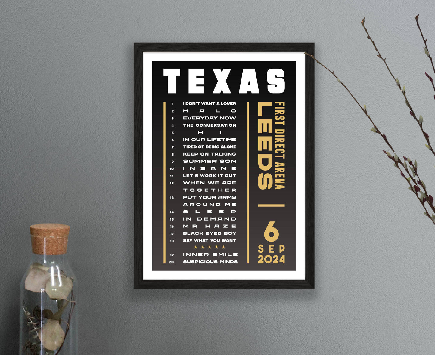 Texas 2024 Setlist Poster