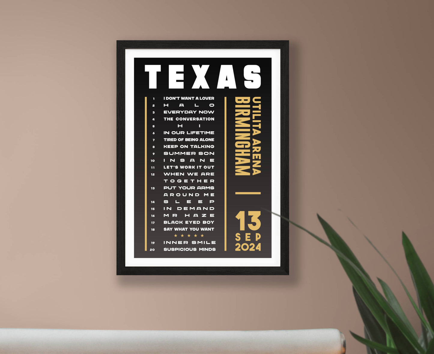 Texas 2024 Setlist Poster