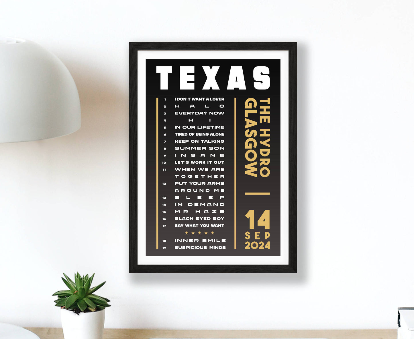 Texas 2024 Setlist Poster