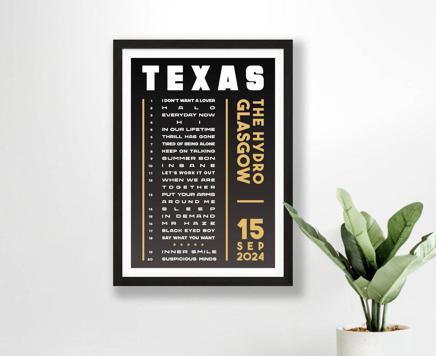 Texas 2024 Setlist Poster