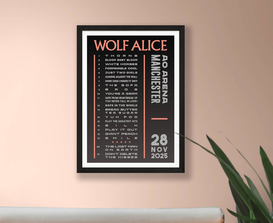 Wolf Alice 2025 Tour Setlist Poster