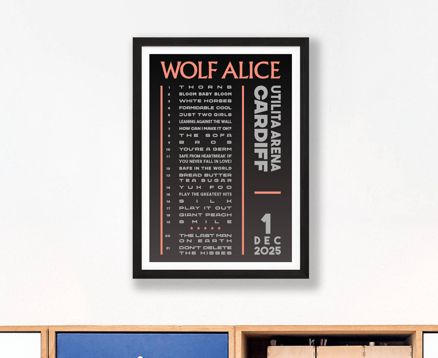 Wolf Alice 2025 Tour Setlist Poster