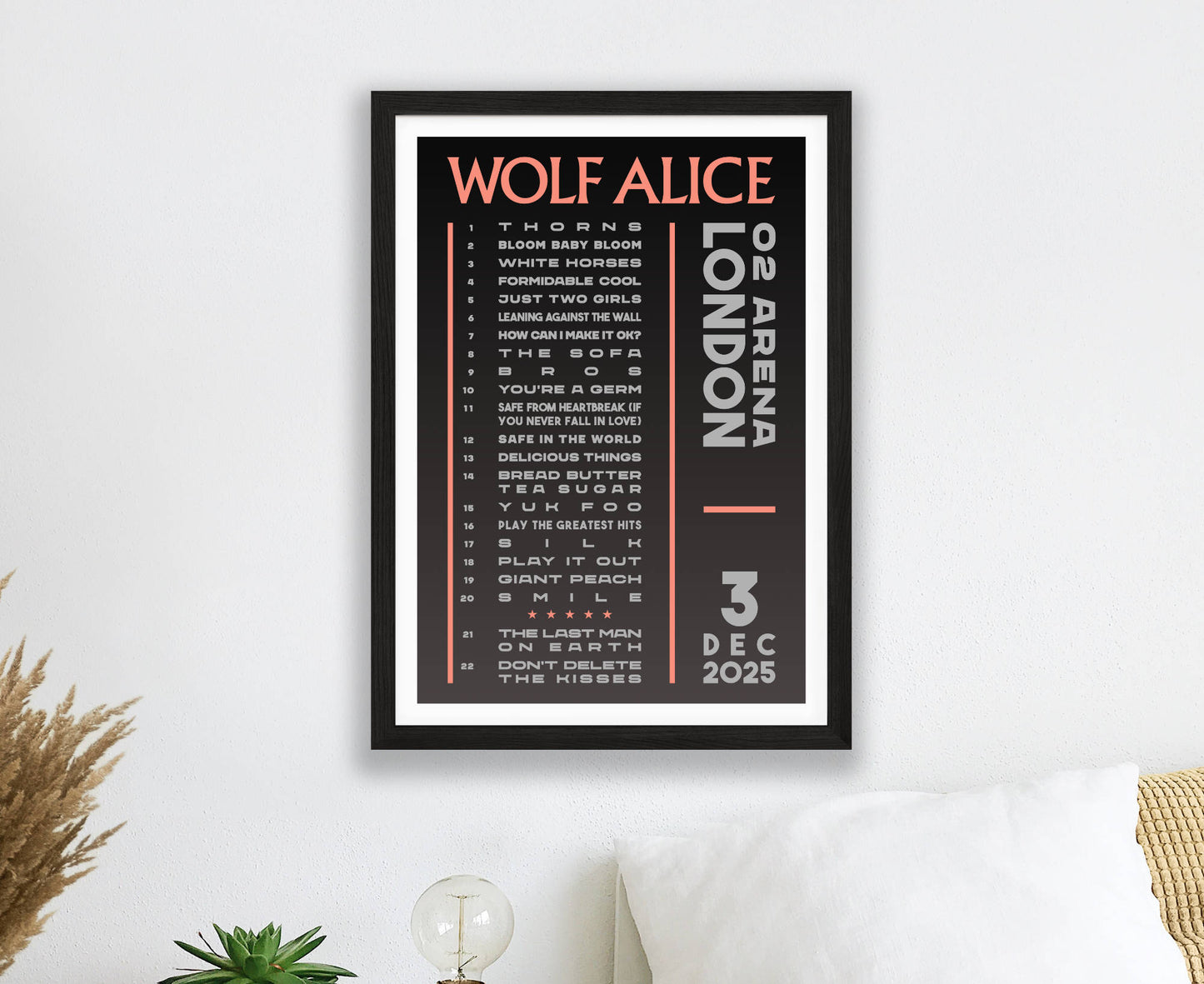 Wolf Alice 2025 Tour Setlist Poster