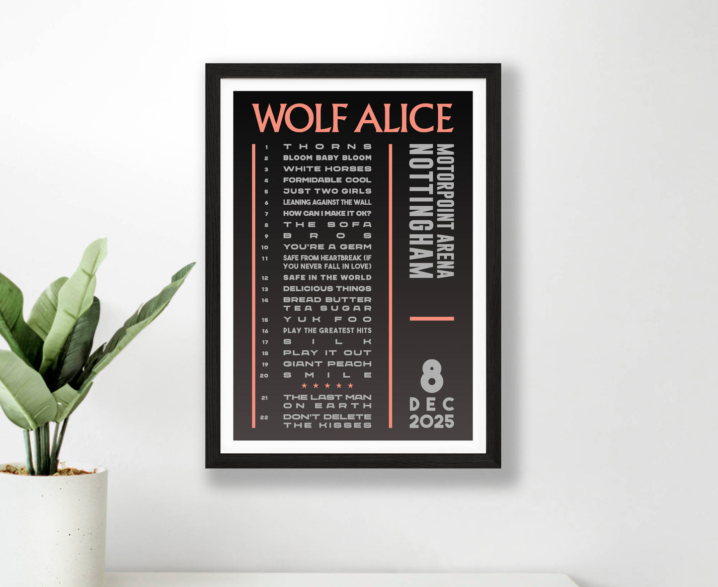 Wolf Alice 2025 Tour Setlist Poster