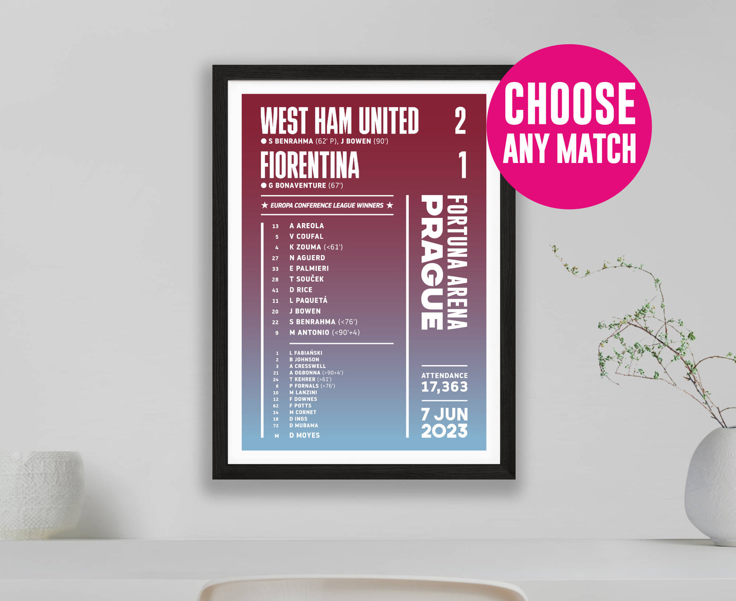 Custom Lineup Poster – Choose Any Match